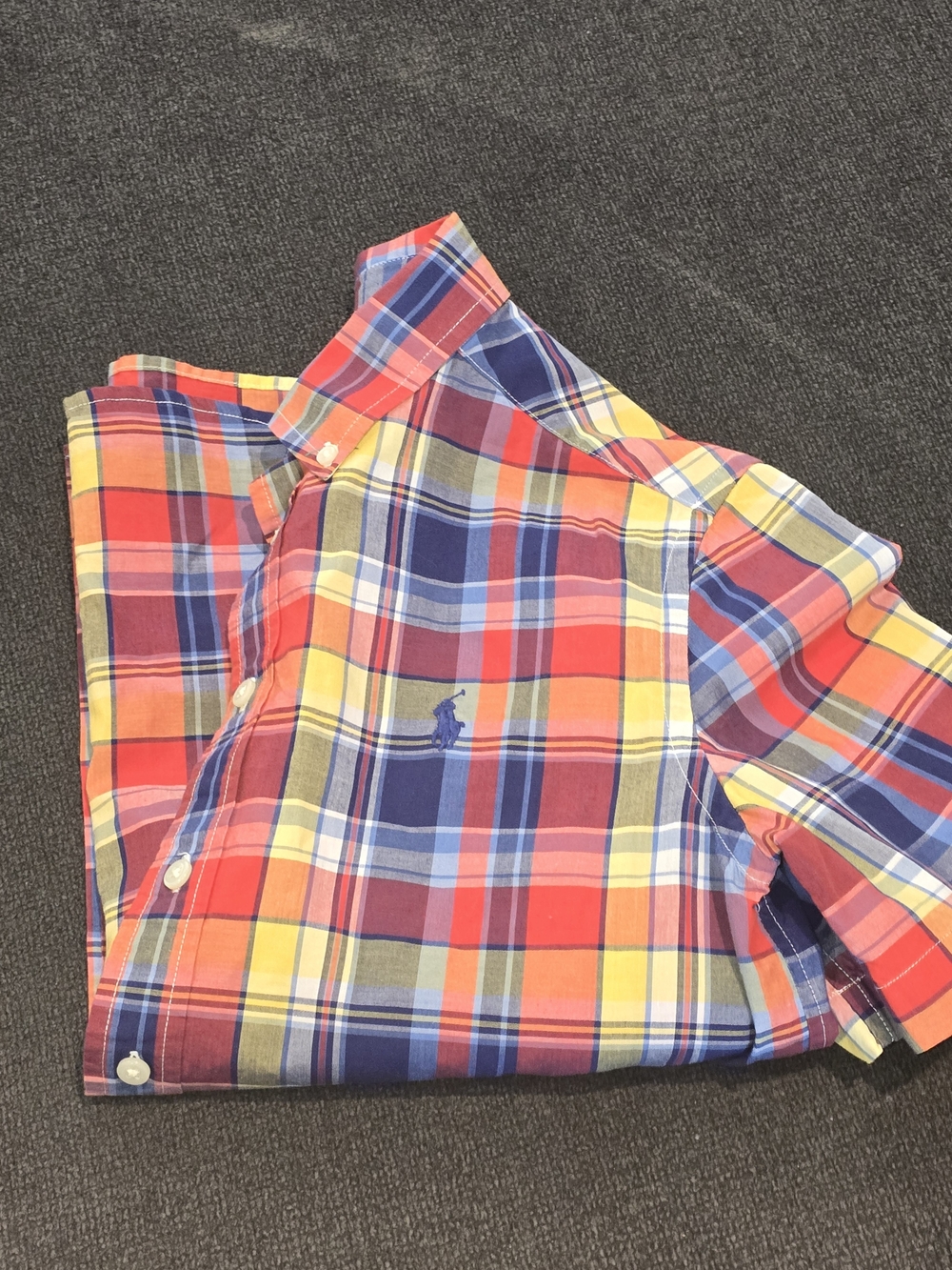 Polo by Ralph Lauren Boys Red Blue Yellow Plaid Button-Up Shirt